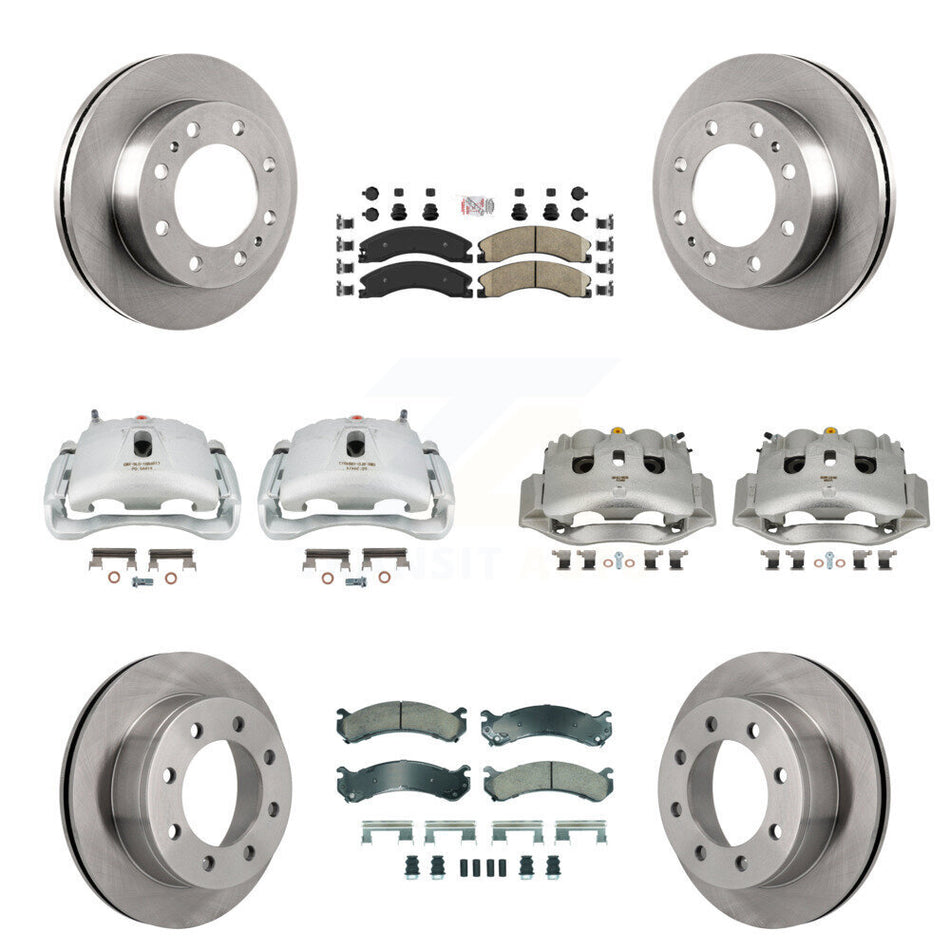 Front Rear Disc Brake Caliper Rotors & Ceramic Pad Kit (10Pc) For Chevrolet Express 4500 KC8-102256N