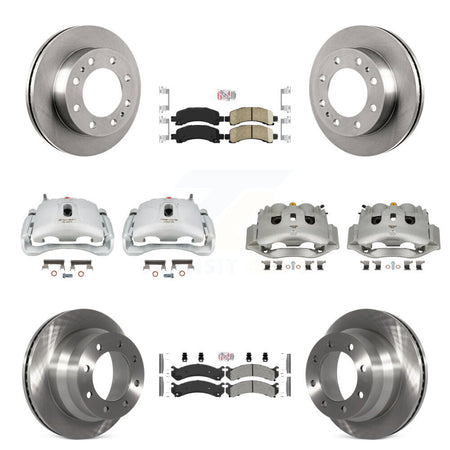 Front Rear Brake Caliper Rotor And Ameribrakes Pad Kit (10Pc) For Chevrolet Express 4500 KC8-102257N