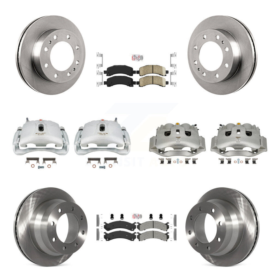 Front Rear Brake Caliper Rotor And Ameribrakes Pad Kit (10Pc) For Chevrolet Express 4500 KC8-102257N
