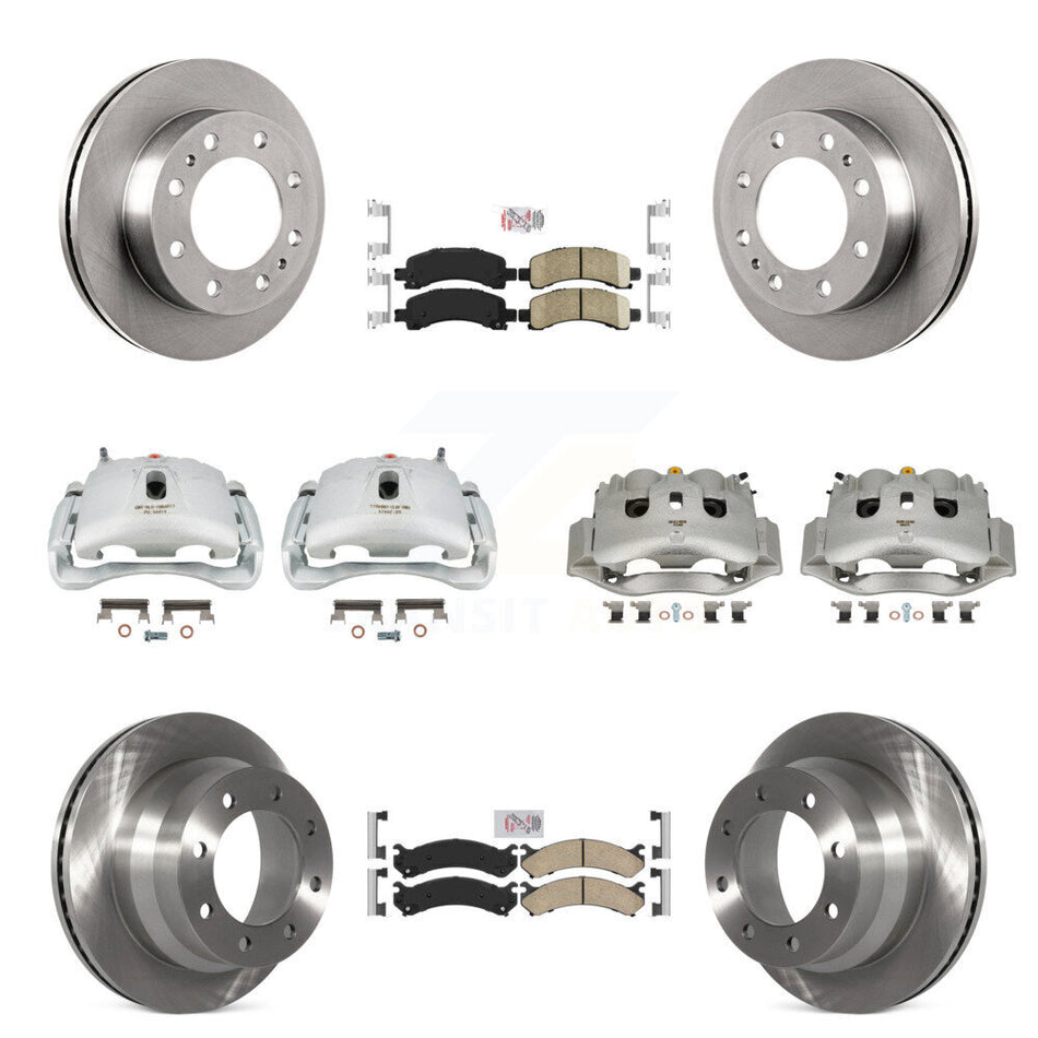 Front Rear Disc Brake Caliper Rotors & Ceramic Pad Kit (10Pc) For Chevrolet Express 4500 KC8-102258N