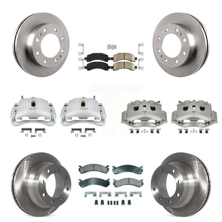 Front Rear Disc Brake Caliper Rotors & Ceramic Pad Kit (10Pc) For Chevrolet Express 4500 KC8-102259N