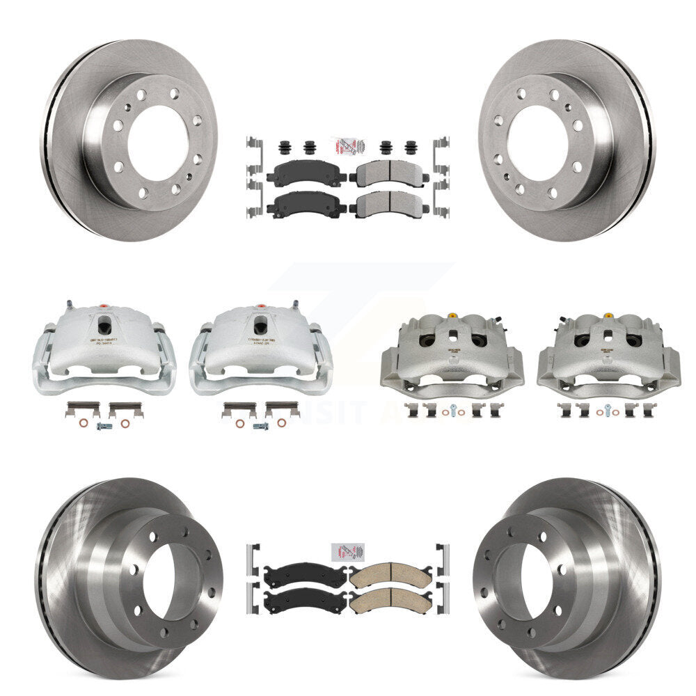 Front Rear Brake Caliper Rotor And Ameribrakes Pad Kit (10Pc) For Chevrolet Express 4500 KC8-102261N