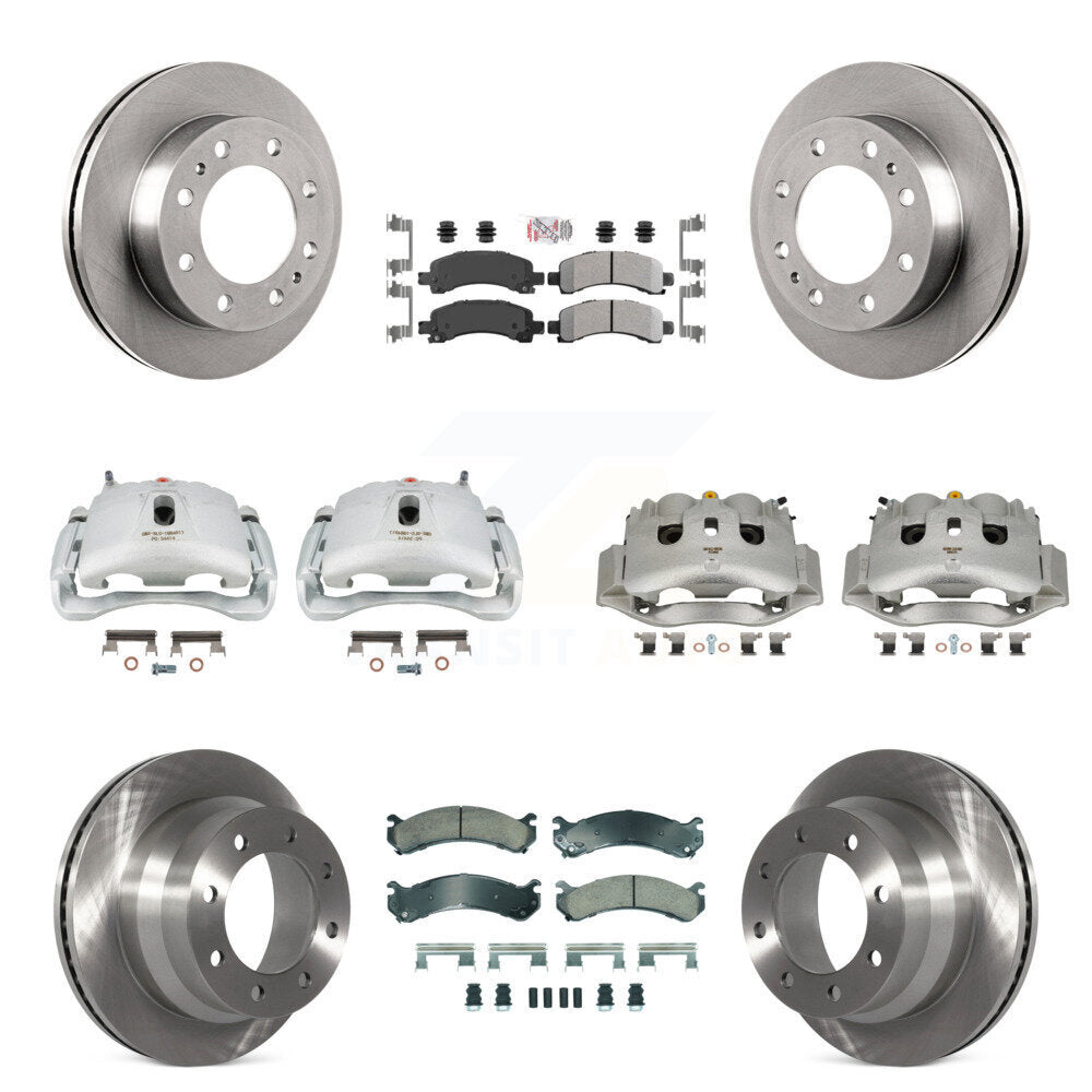 Front Rear Brake Caliper Rotor And Ameribrakes Pad Kit (10Pc) For Chevrolet Express 4500 KC8-102262N