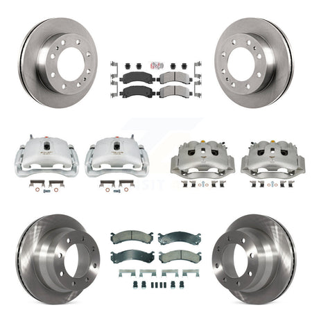 Front Rear Brake Caliper Rotor And Ameribrakes Pad Kit (10Pc) For Chevrolet Express 4500 KC8-102262N