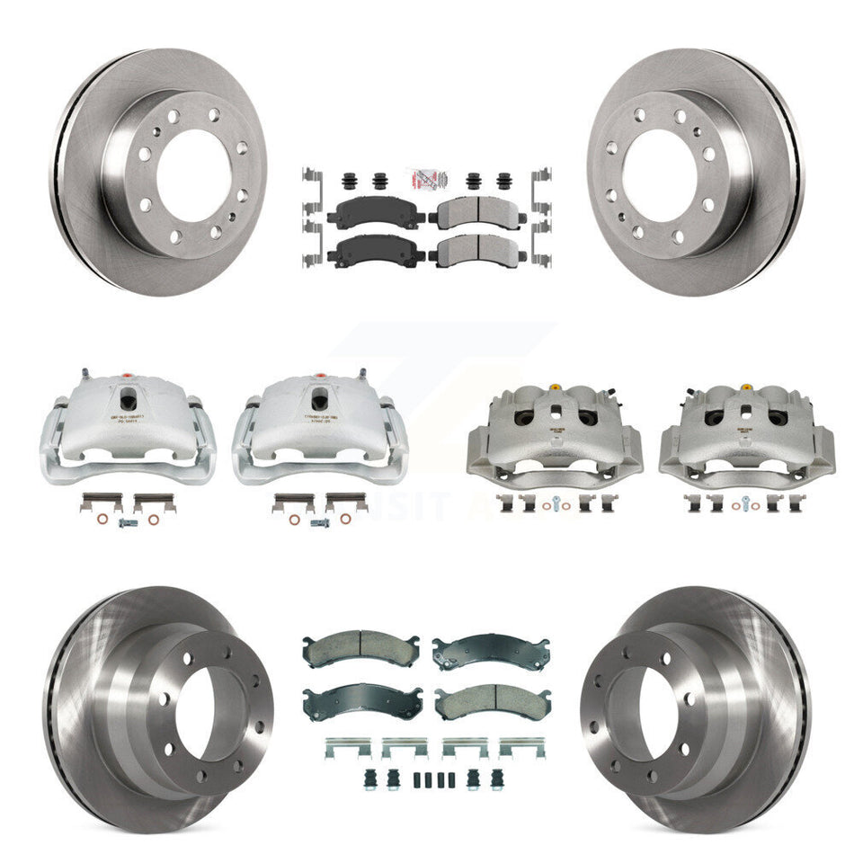 Front Rear Brake Caliper Rotor And Ameribrakes Pad Kit (10Pc) For Chevrolet Express 4500 KC8-102262N