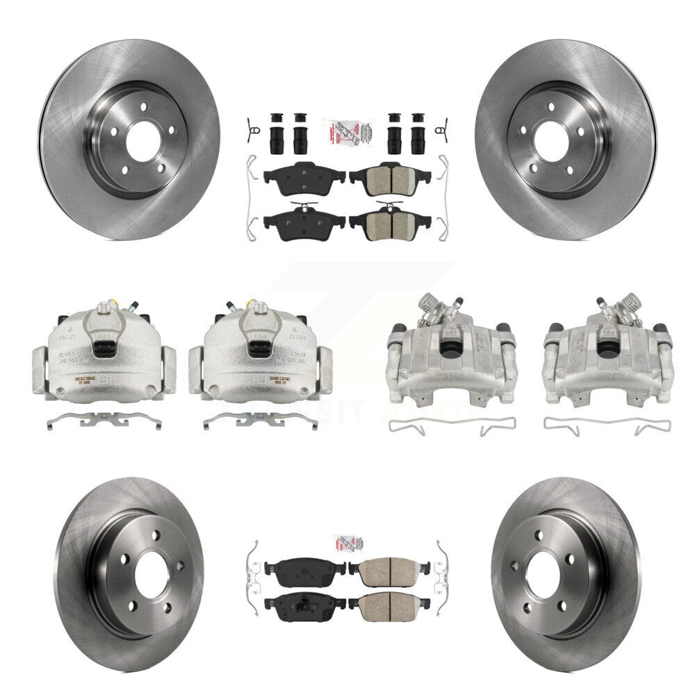 Front Rear Disc Brake Caliper Rotor & Ceramic Pad Kit (10Pc) For 2013-2018 Ford Focus ST KC8-102263N
