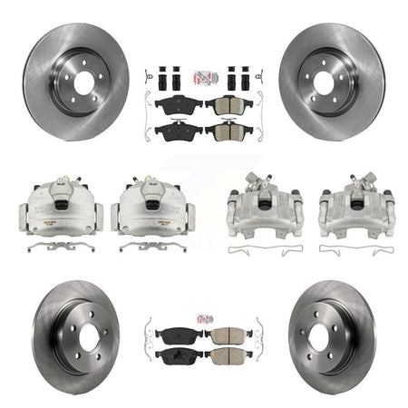 Front Rear Disc Brake Caliper Rotor & Ceramic Pad Kit (10Pc) For 2013-2018 Ford Focus ST KC8-102263N
