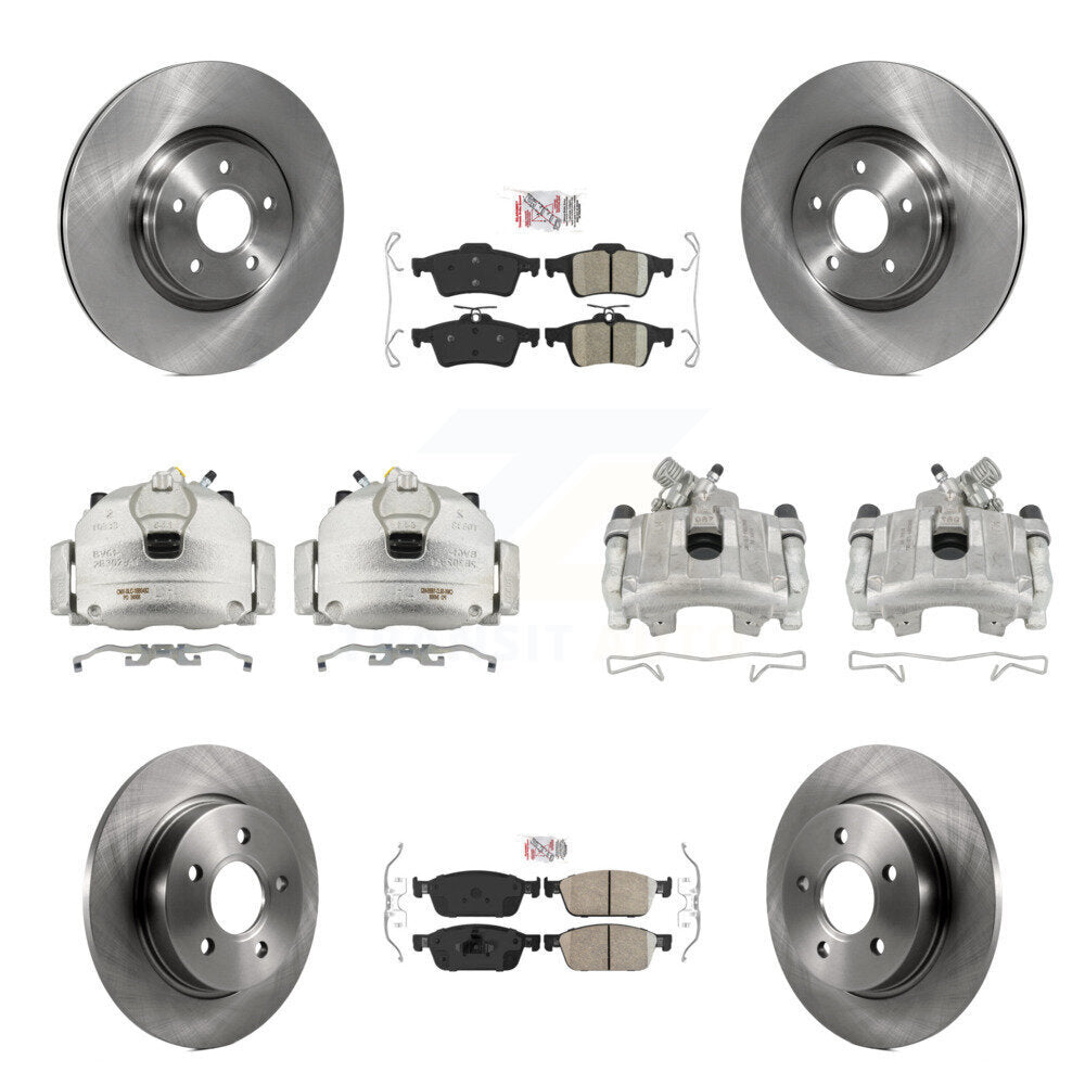 Front Rear Disc Brake Caliper Rotor & Ceramic Pad Kit (10Pc) For 2013-2018 Ford Focus ST KC8-102264N