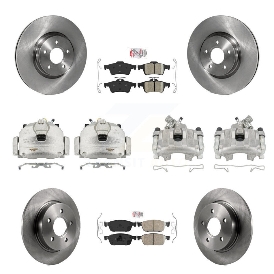 Front Rear Disc Brake Caliper Rotor & Ceramic Pad Kit (10Pc) For 2013-2018 Ford Focus ST KC8-102264N