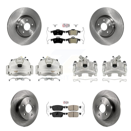 Front Rear Brake Caliper Rotors & Ameribrakes Pad Kit (10Pc) For 2013-2018 Ford Focus ST KC8-102265N