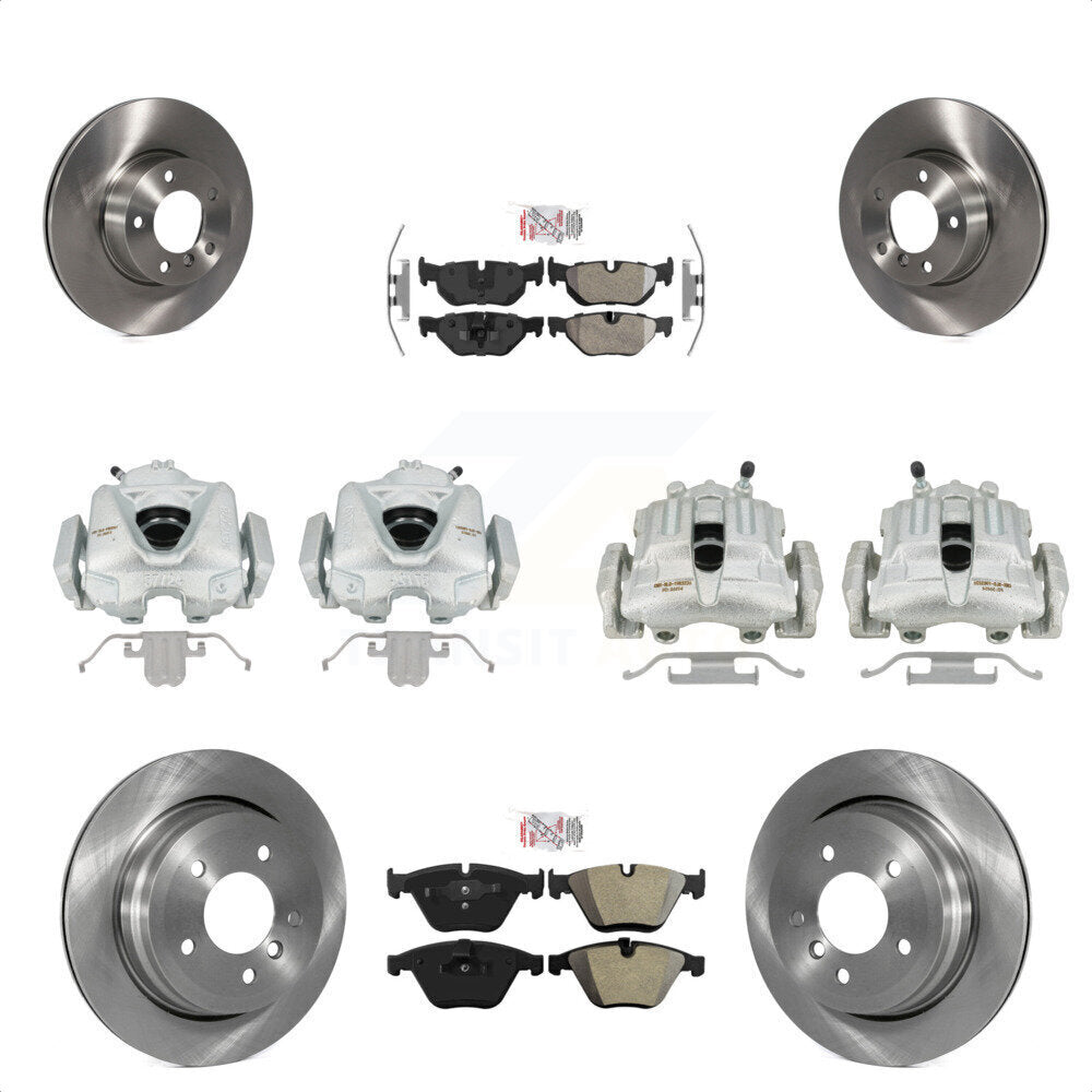 Front Rear Disc Brake Caliper Rotors And Semi-Metallic Pads Kit (10Pc) For BMW 328i xDrive X1 328xi KC8-102266N by Transit Auto