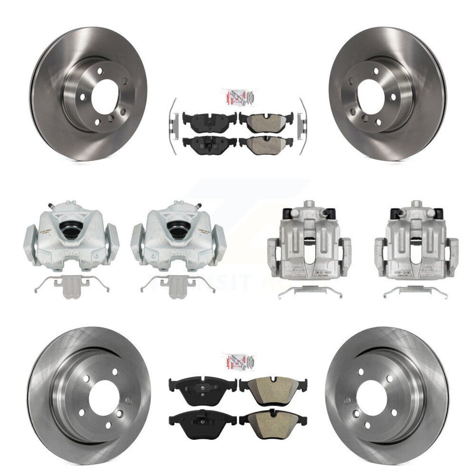 Front Rear Disc Brake Caliper Rotors And Semi-Metallic Pads Kit (10Pc) For BMW 328i xDrive X1 328xi KC8-102266N