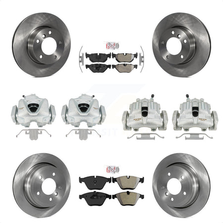 Front Rear Disc Brake Caliper Rotors And Semi-Metallic Pads Kit (10Pc) For 2008 BMW 328i Wagon To 08 07 KC8-102267N by Transit Auto