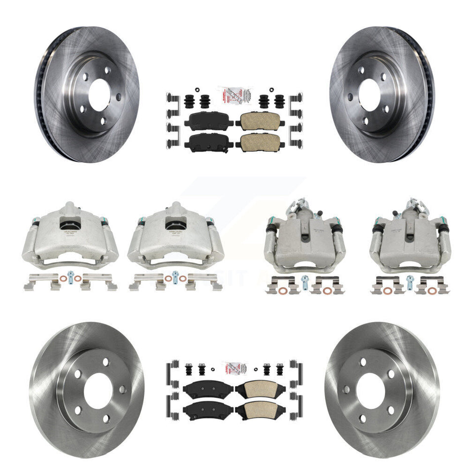 Front Rear Disc Brake Caliper Rotors And Ceramic Pads Kit (10Pc) For Pontiac Grand Prix Buick LaCrosse Allure KC8-102273N