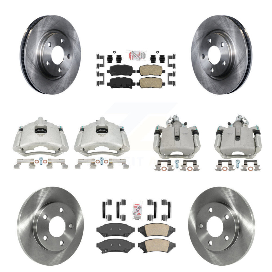 Front Rear Disc Brake Caliper Rotors And Ceramic Pads Kit (10Pc) For Pontiac Grand Prix Buick LaCrosse Allure KC8-102274N