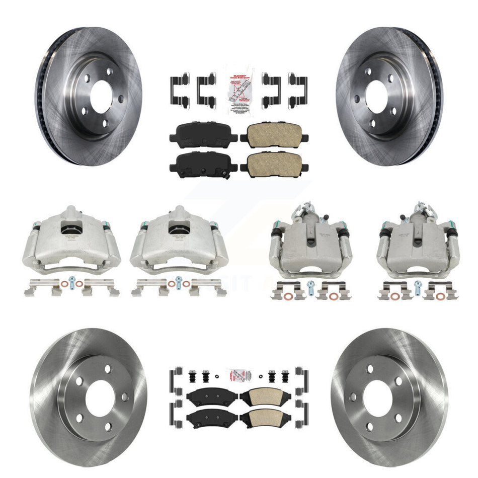 Front Rear Disc Brake Caliper Rotors And Ceramic Pads Kit (10Pc) For Pontiac Grand Prix Buick LaCrosse Allure KC8-102275N