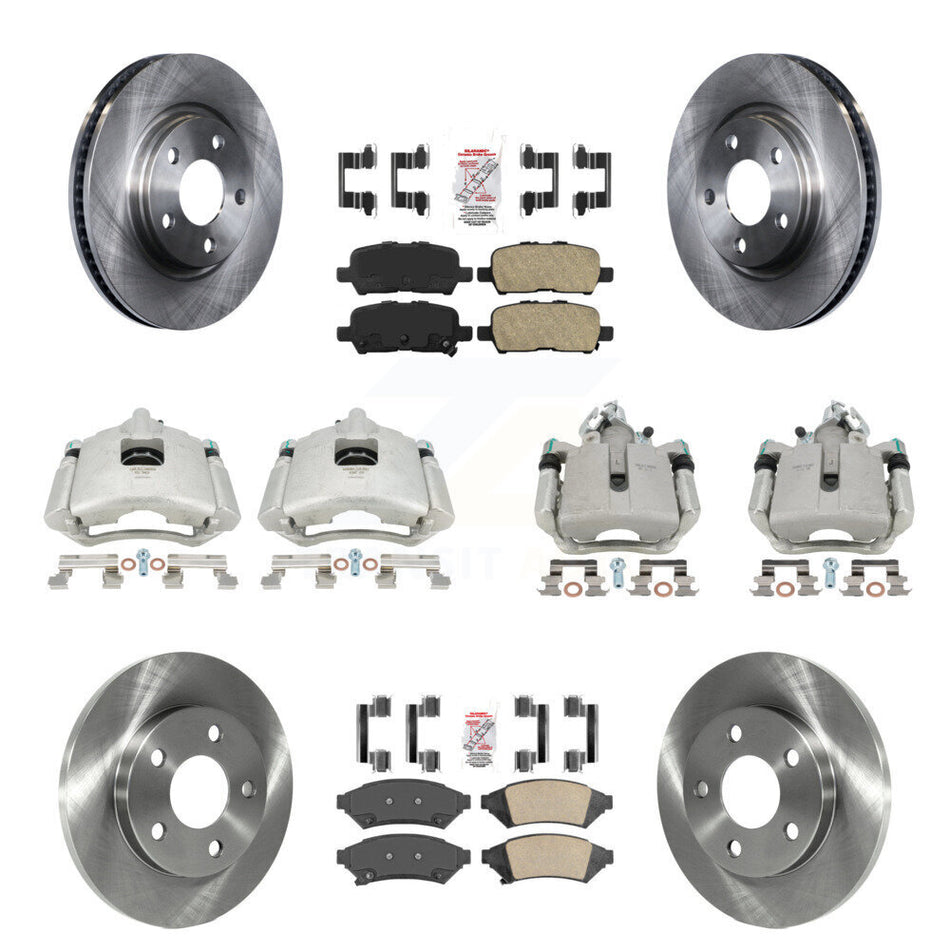 Front Rear Disc Brake Caliper Rotors And Ceramic Pads Kit (10Pc) For Pontiac Grand Prix Buick LaCrosse Allure KC8-102276N
