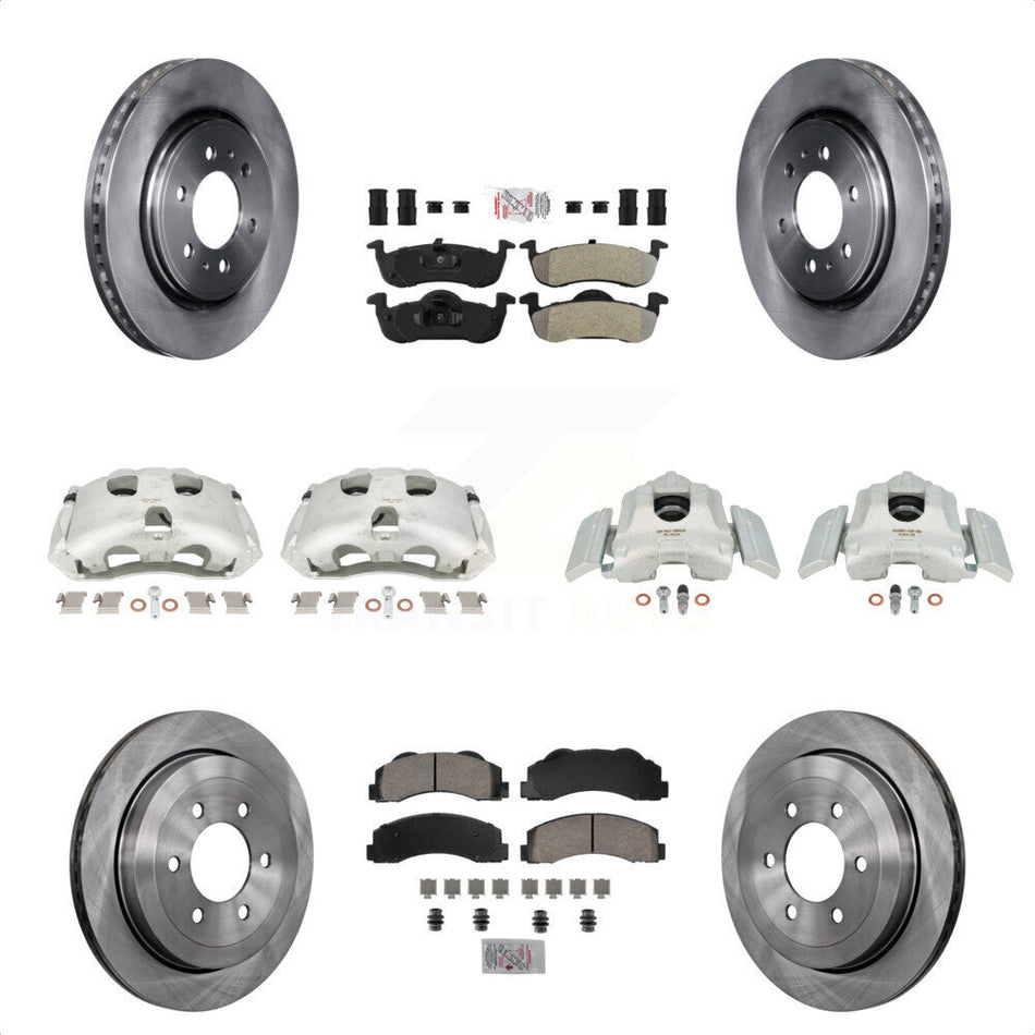 Front Rear Disc Brake Caliper Rotors And Semi-Metallic Pads Kit (10Pc) For 2010-2017 Ford Expedition Lincoln Navigator KC8-102279N by Transit Auto