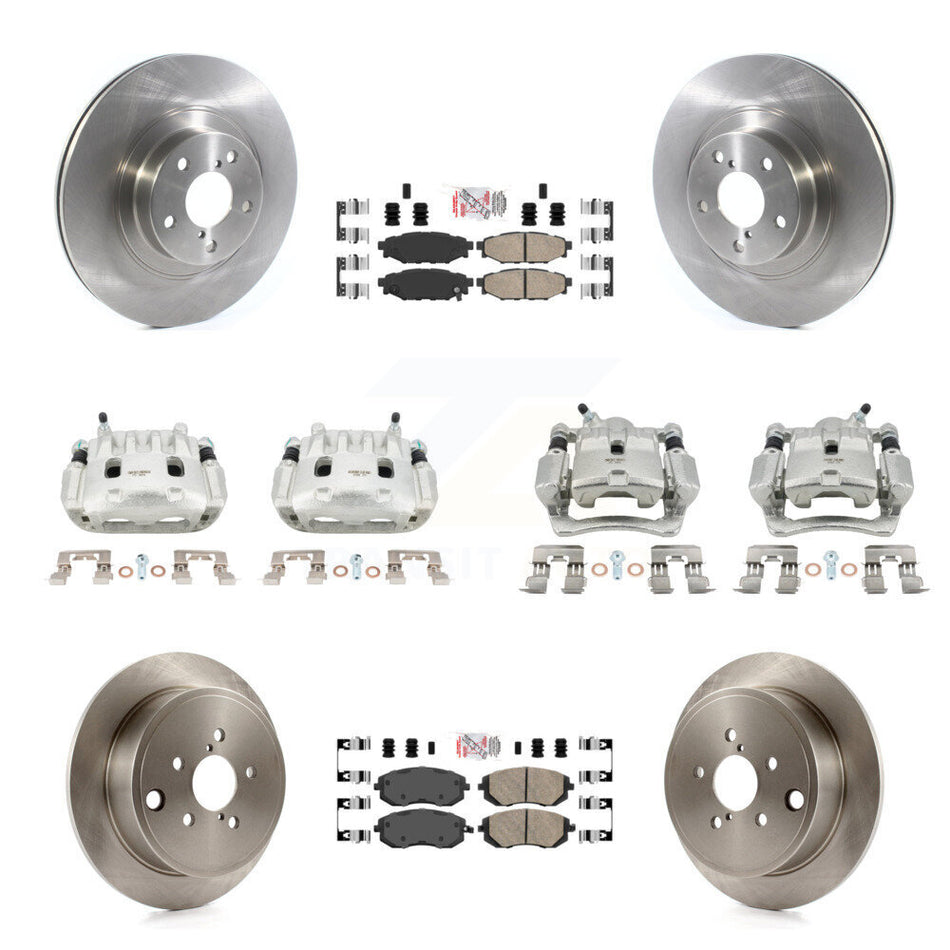 Front Rear Brake Caliper Rotors & Ceramic Pad Kit (10Pc) For Subaru Impreza Forester WRX KC8-102284N