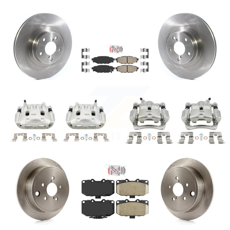 Front Rear Disc Brake Caliper Rotor & Ceramic Pad Kit (10Pc) For 2008 Subaru Impreza WRX KC8-102288N