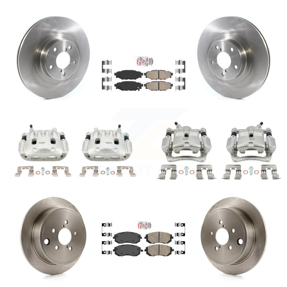 Front Rear Brake Caliper Rotors & Ceramic Pad Kit (10Pc) For Subaru Impreza Forester WRX KC8-102289N