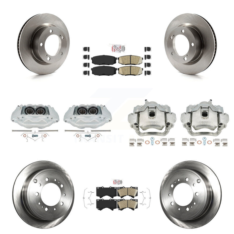 Front Rear Disc Brake Caliper Rotors And Ceramic Pads Kit (10Pc) For Lexus LX570 Toyota Land Cruiser KC8-102294N