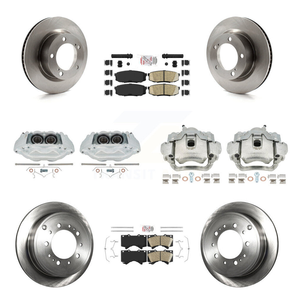 Front Rear Disc Brake Caliper Rotors And Ceramic Pads Kit (10Pc) For Lexus LX570 Toyota Land Cruiser KC8-102297N