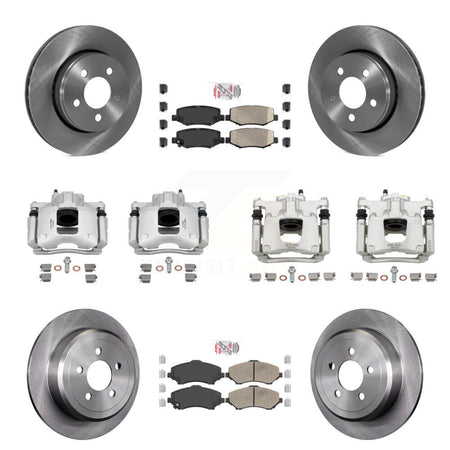 Front Rear Disc Brake Caliper Rotors And Ceramic Pads Kit (10Pc) For Dodge Nitro KC8-102299N