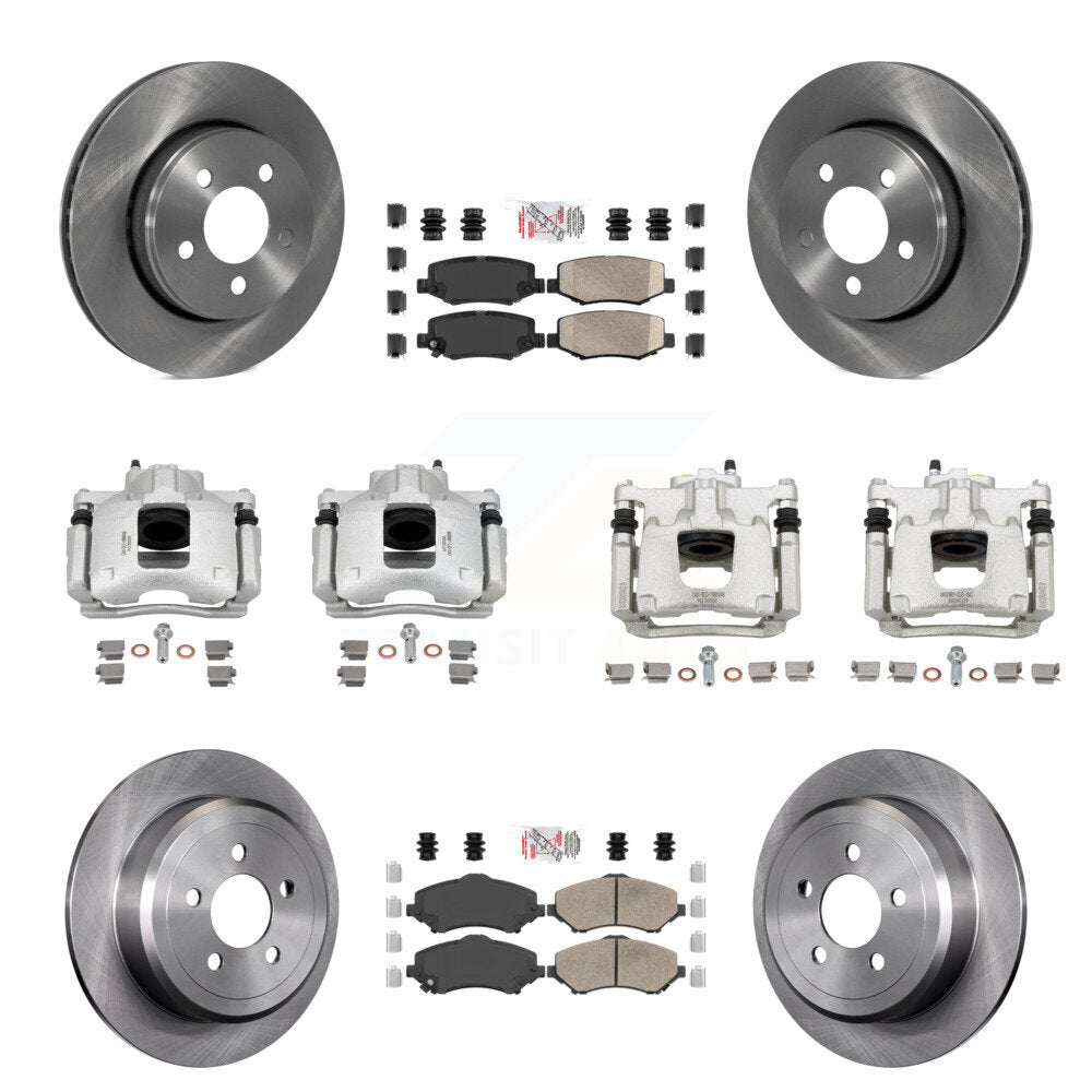 Front Rear Disc Brake Caliper Rotors And Ceramic Pads Kit (10Pc) For Dodge Nitro KC8-102300N