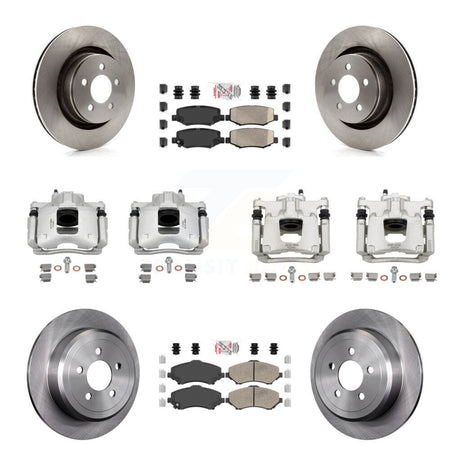 Front Rear Disc Brake Caliper Rotors And Ceramic Pads Kit (10Pc) For Dodge Nitro KC8-102304N
