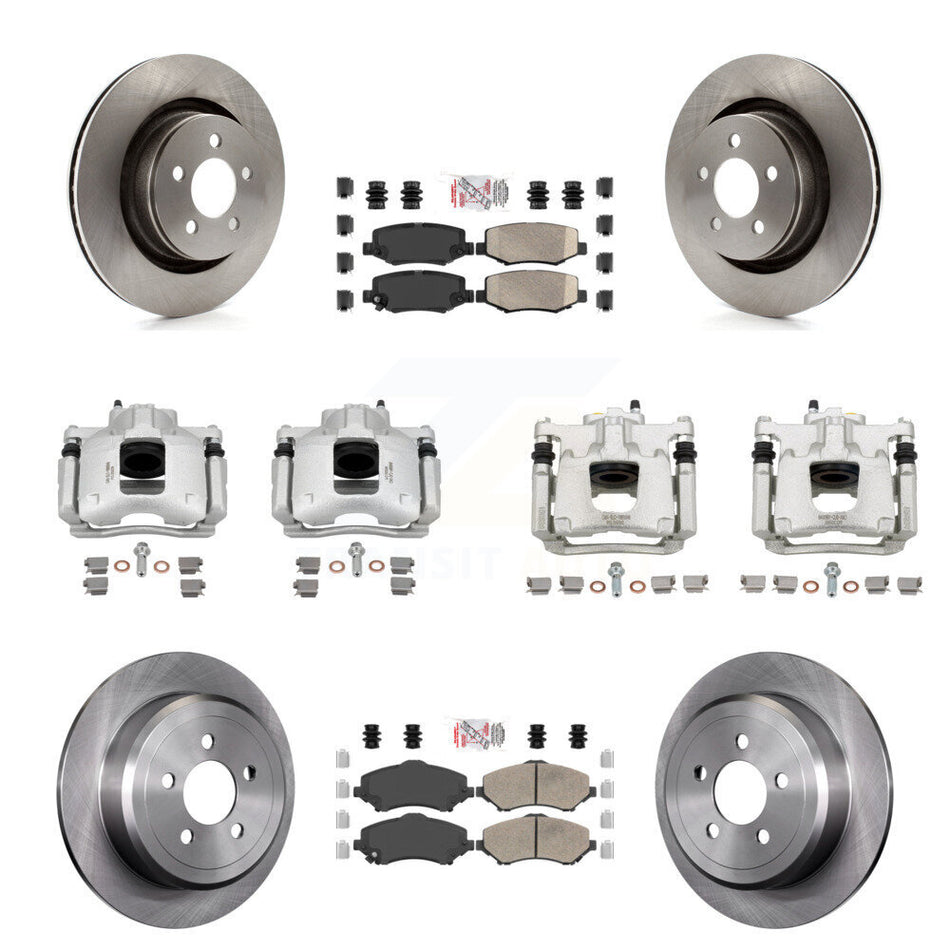 Front Rear Disc Brake Caliper Rotors And Ceramic Pads Kit (10Pc) For Dodge Nitro KC8-102304N