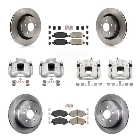 Front Rear Disc Brake Caliper Rotors And Ceramic Pads Kit (10Pc) For Dodge Nitro KC8-102305N