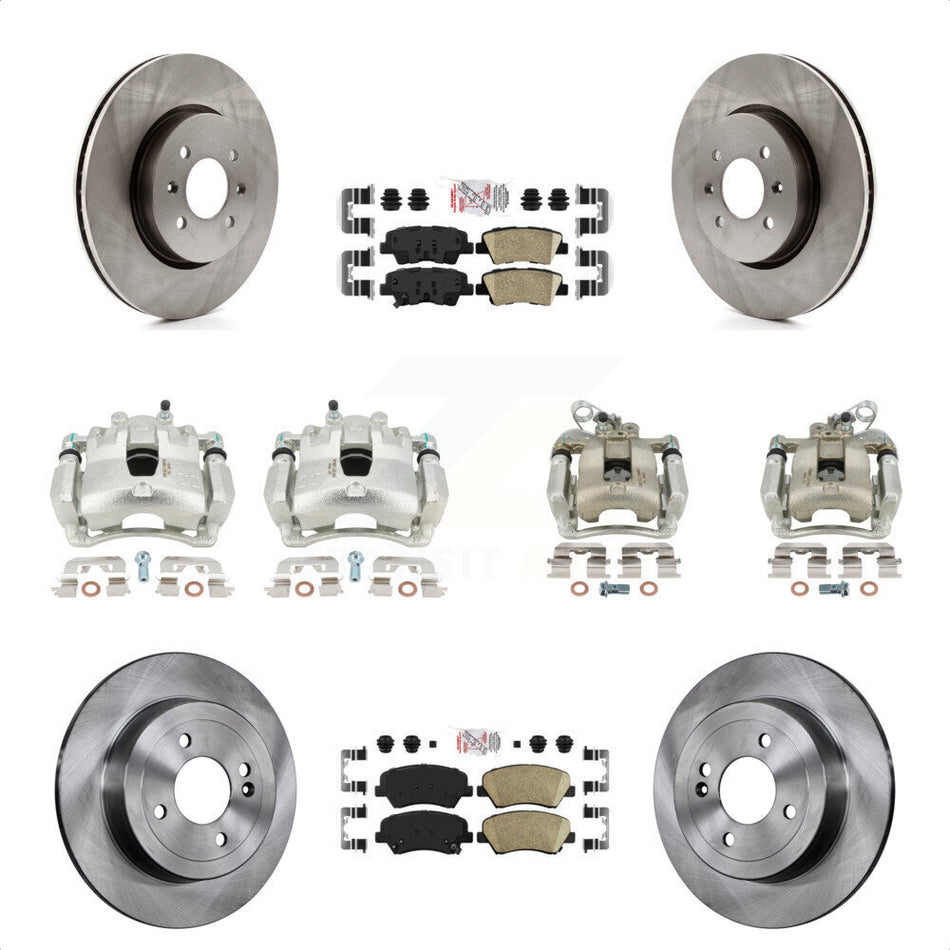 Front Rear Disc Brake Caliper Rotors And Ceramic Pads Kit (10Pc) For Kia Rio KC8-102312N by Transit Auto