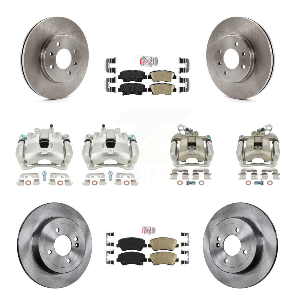 Front Rear Disc Brake Caliper Rotors And Ceramic Pads Kit (10Pc) For Kia Rio KC8-102315N by Transit Auto