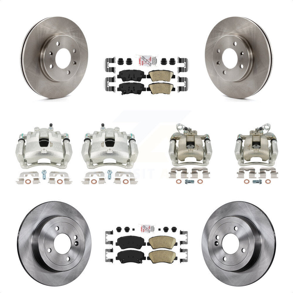 Front Rear Disc Brake Caliper Rotors And Ceramic Pads Kit (10Pc) For Kia Rio KC8-102316N by Transit Auto