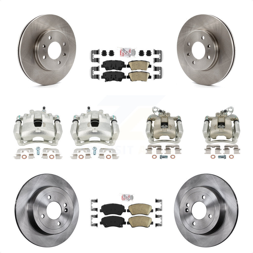 Front Rear Disc Brake Caliper Rotors And Ceramic Pads Kit (10Pc) For Kia Rio KC8-102317N by Transit Auto