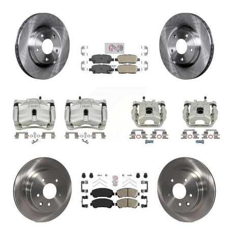 Front Rear Disc Brake Caliper Rotors And Ceramic Pads Kit (10Pc) For Nissan Rogue Select KC8-102318N
