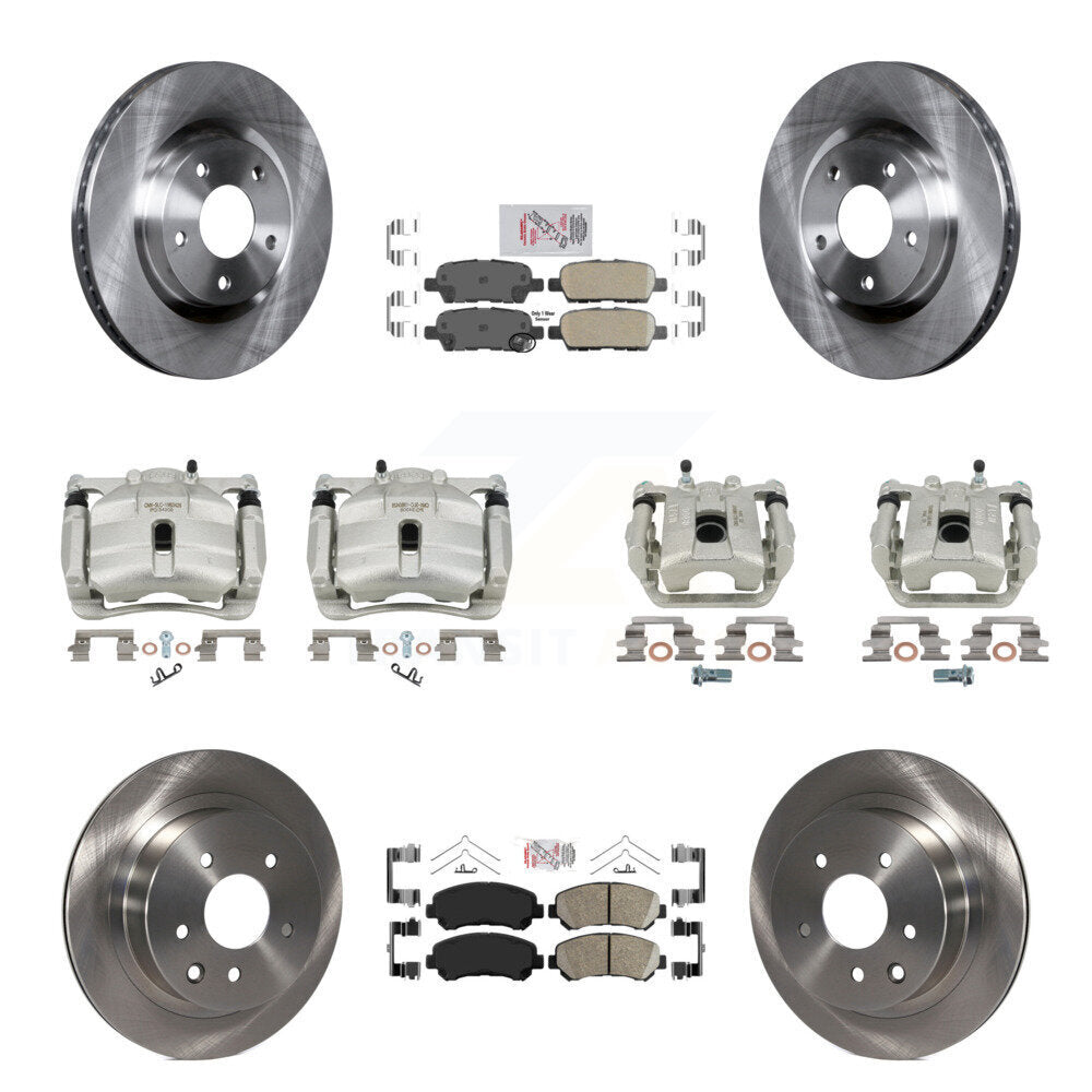 Front Rear Disc Brake Caliper Rotors And Ceramic Pads Kit (10Pc) For Nissan Rogue Select KC8-102319N
