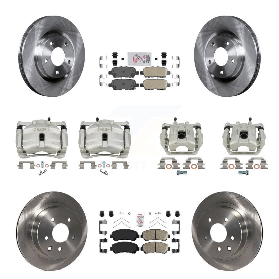 Front Rear Disc Brake Caliper Rotors And Ceramic Pads Kit (10Pc) For Nissan Rogue Select KC8-102320N