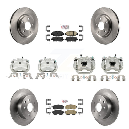 Front Rear Disc Brake Caliper Rotors And Ceramic Pads Kit (10Pc) For Nissan Juke KC8-102326N