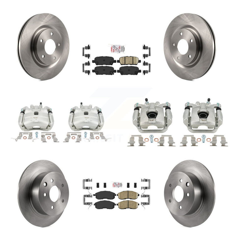 Front Rear Disc Brake Caliper Rotors And Ceramic Pads Kit (10Pc) For Nissan Juke KC8-102327N