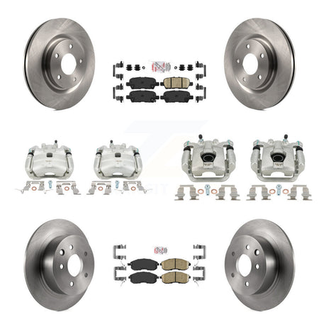 Front Rear Disc Brake Caliper Rotors And Ceramic Pads Kit (10Pc) For Nissan Juke KC8-102328N