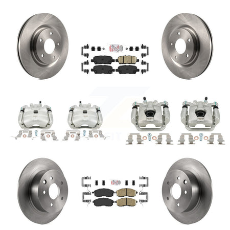 Front Rear Disc Brake Caliper Rotors And Ceramic Pads Kit (10Pc) For Nissan Juke KC8-102329N