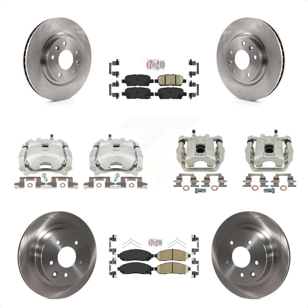 Front Rear Disc Brake Caliper Rotors And Ceramic Pads Kit (10Pc) For 2015 Nissan LEAF Vehicles Manufactured In Japan KC8-102330N by Transit Auto