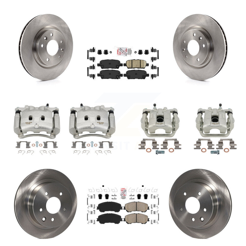 Front Rear Disc Brake Caliper Rotors And Ceramic Pads Kit (10Pc) For Nissan Rogue KC8-102337N