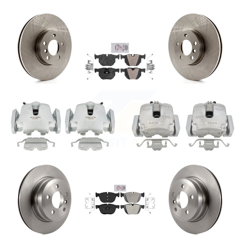 Front Rear Disc Brake Caliper Rotors And Semi-Metallic Pads Kit (10Pc) For BMW X5 X6 KC8-102338N