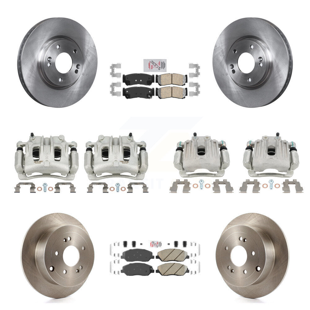 Front Rear Brake Caliper Rotor And Ceramic Pad Kit (10Pc) For 2007-2009 Hyundai Santa Fe KC8-102339N
