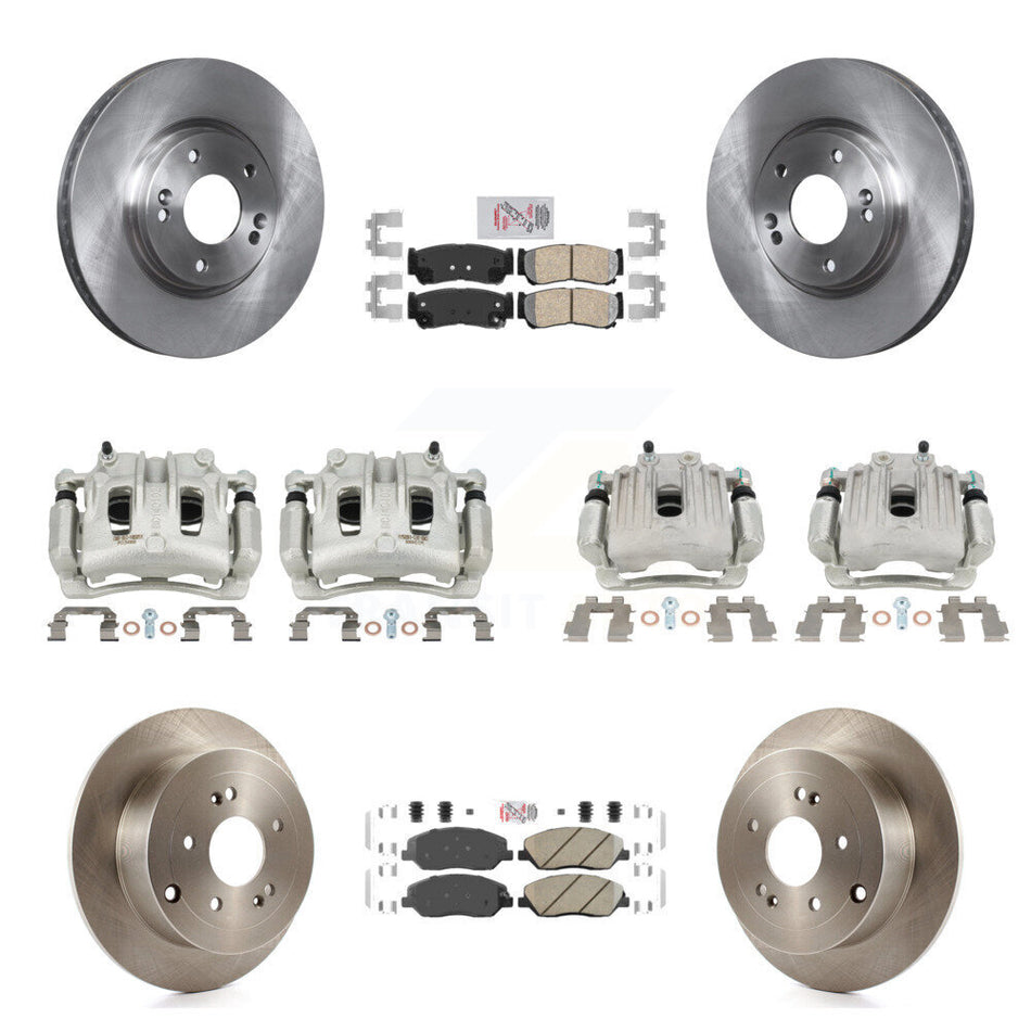 Front Rear Brake Caliper Rotor And Ceramic Pad Kit (10Pc) For 2007-2009 Hyundai Santa Fe KC8-102339N