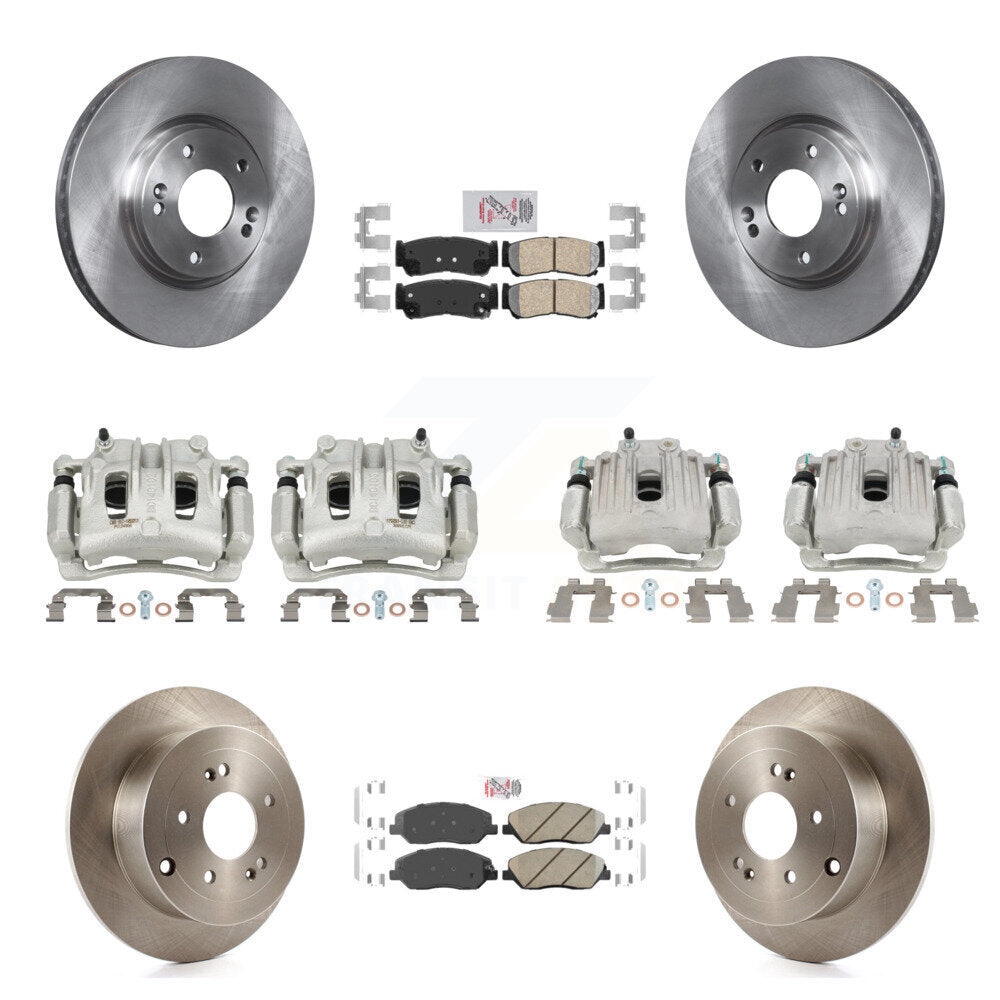 Front Rear Brake Caliper Rotor And Ceramic Pad Kit (10Pc) For 2007-2009 Hyundai Santa Fe KC8-102340N