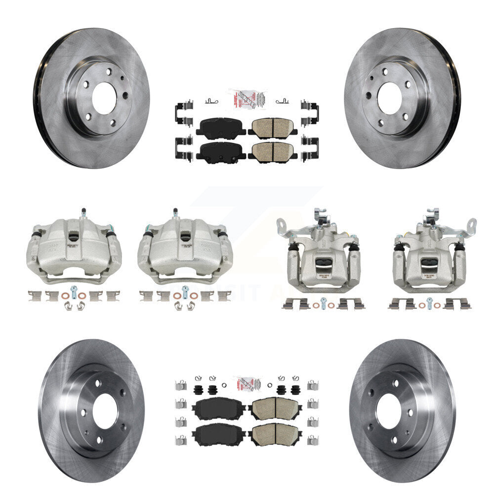 Front Rear Disc Brake Caliper Rotors And Ceramic Pads Kit (10Pc) For Mazda 6 KC8-102341N